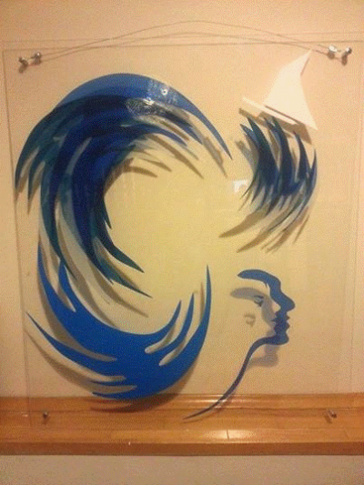 Deniz Saçlı Kız, 6x100x100 cm, Pleksiglas